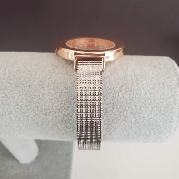 Women's Watch‎ Gold Tone and Silver Tone Hinged Bracelet Cuff - Picture 6 of 7